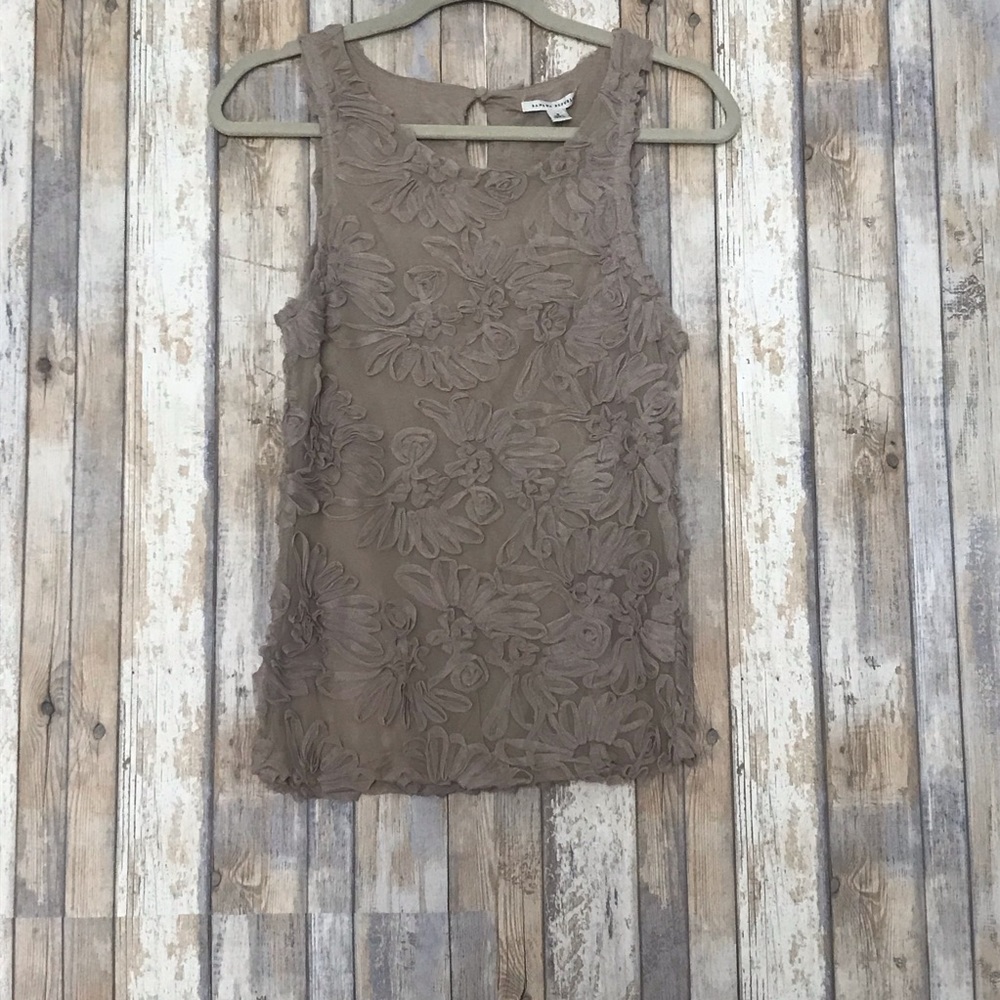 Banana republic floral mesh career tank top | S